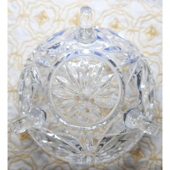 Bavarian Crystal 3-Footed Candy Dish w/Lid- Mint Vintage Condition - Picture 11 of 11
